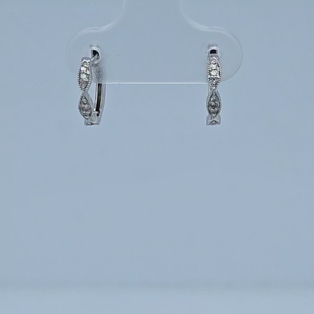 Scalloped Diamond Huggie Earrings