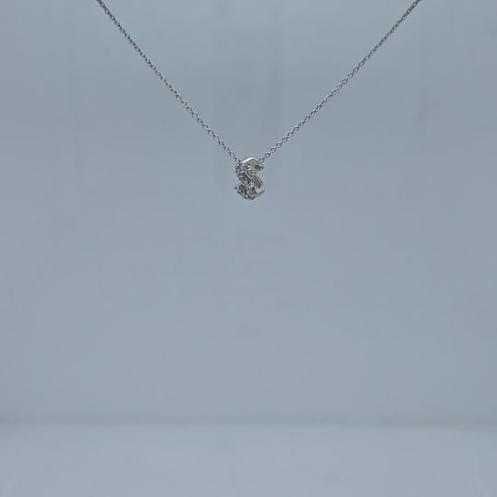 Tiny Initial ''S'' Necklace