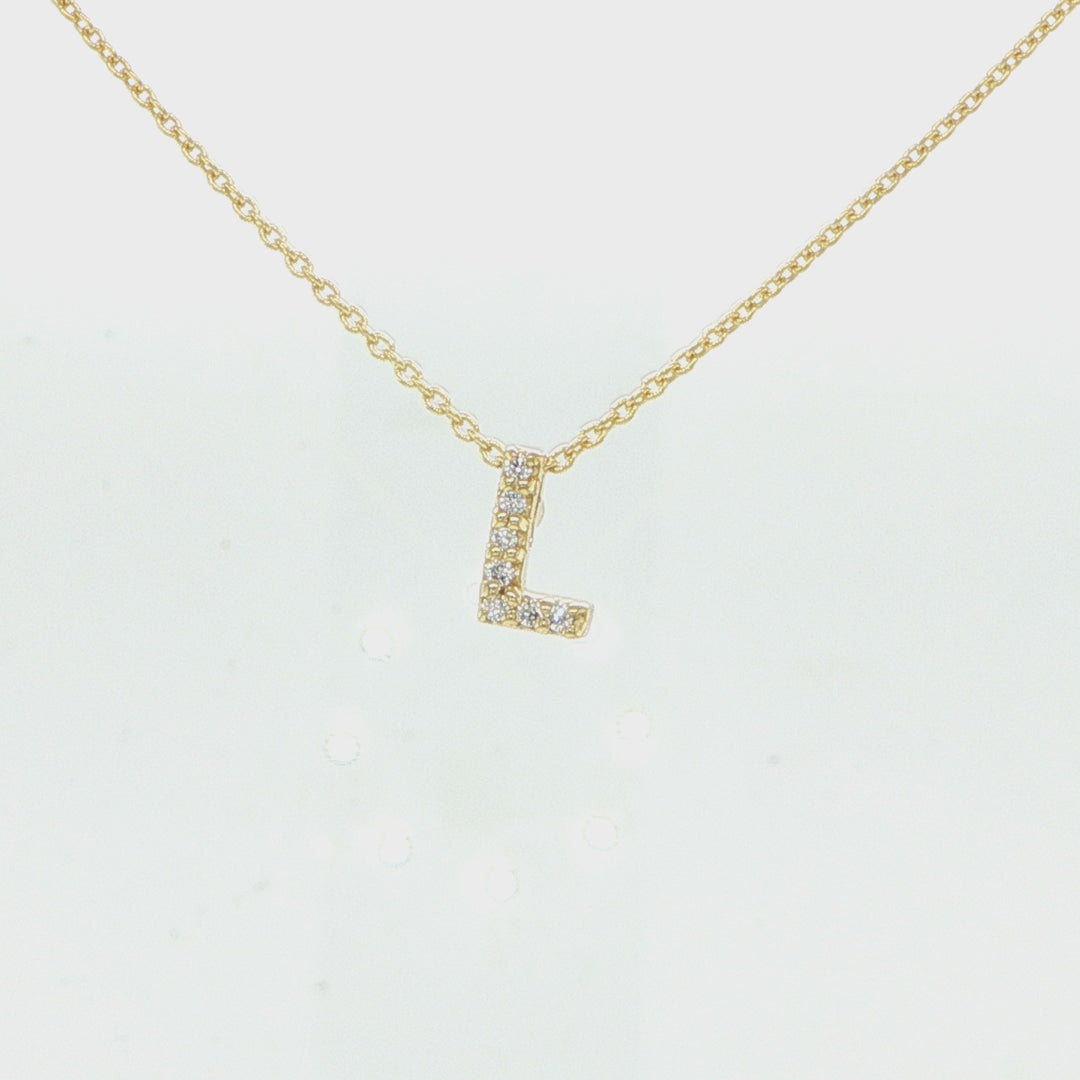 Tiny Treasures Love Letter  "L" Necklace