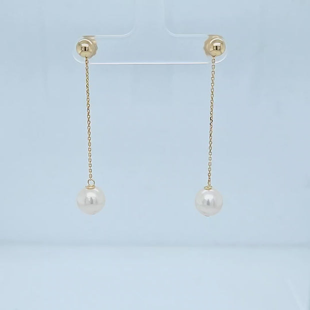 Pearl Drop Chain Earrings – Jae's Jewelers