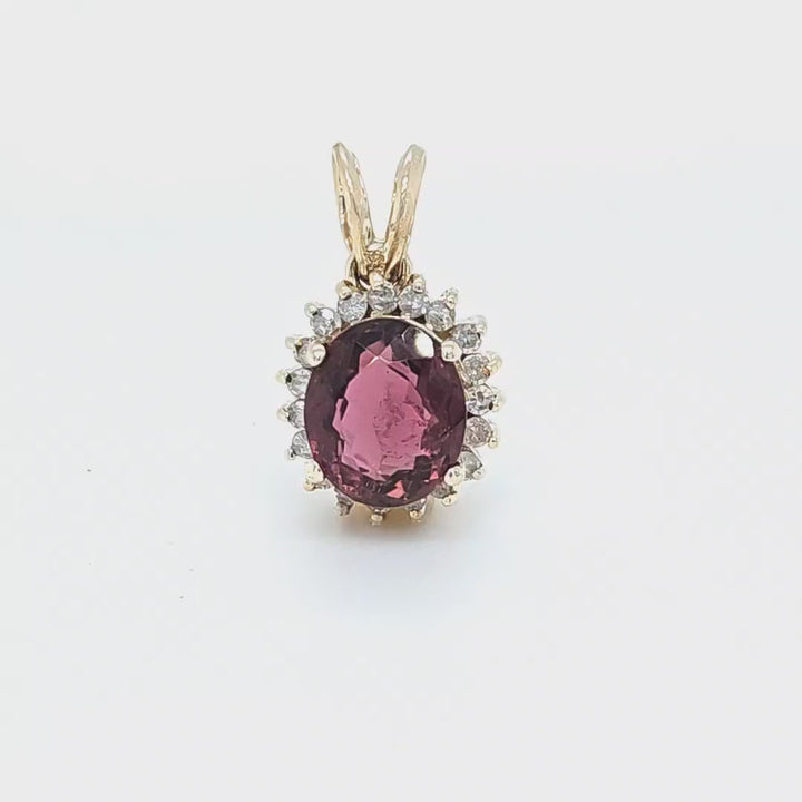 Pink Tourmaline Halo Pendant