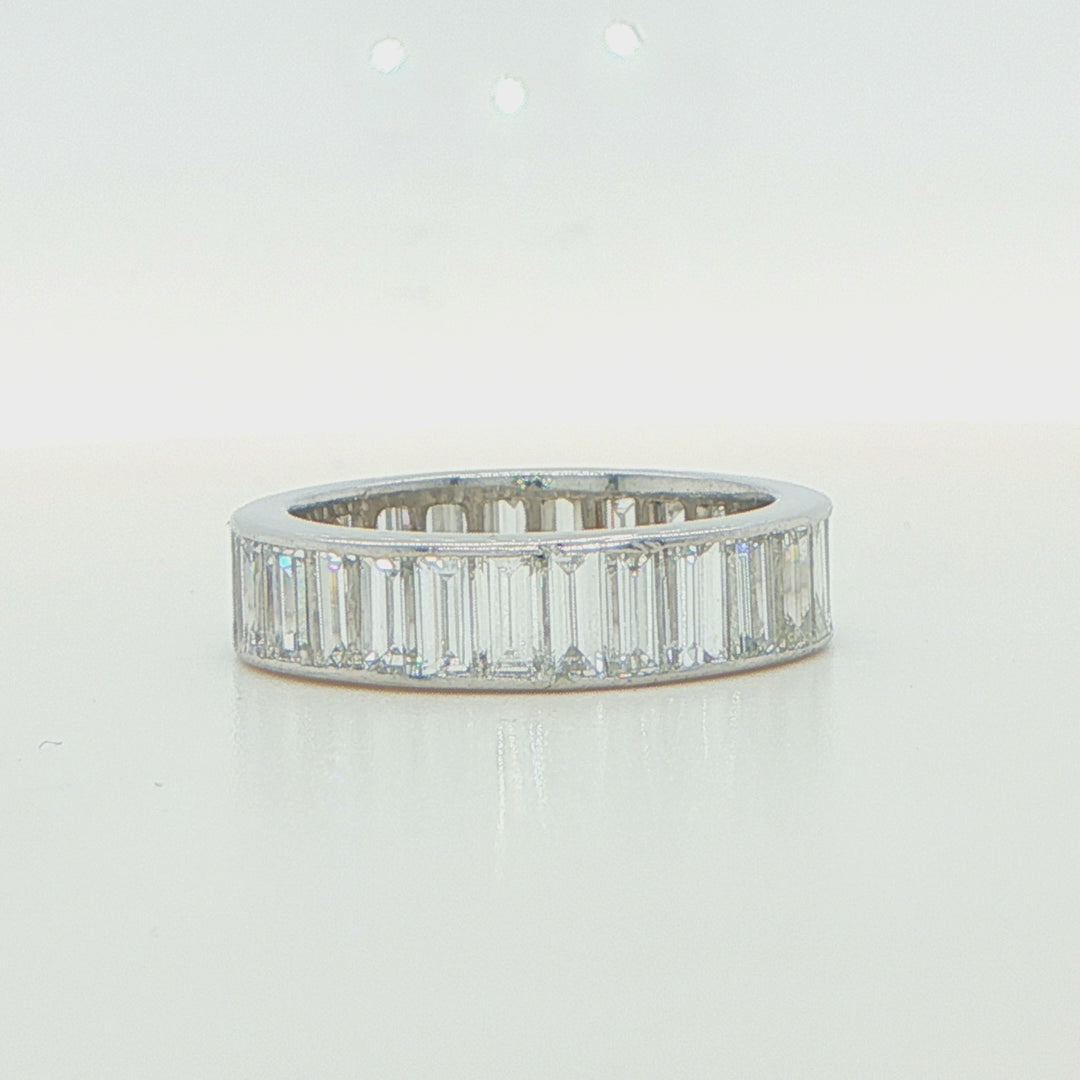 Platinum Emerald Cut Diamond Eternity Band