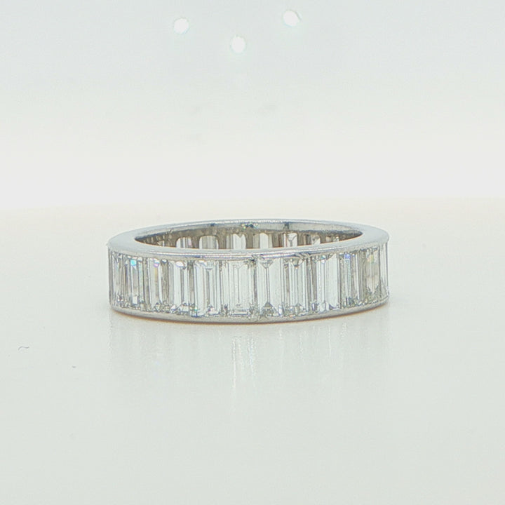 Platinum Emerald Cut Diamond Eternity Band