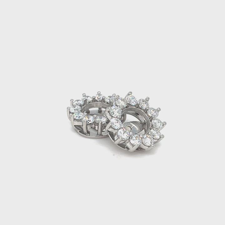 Platinum Diamond Halo Earring Jackets