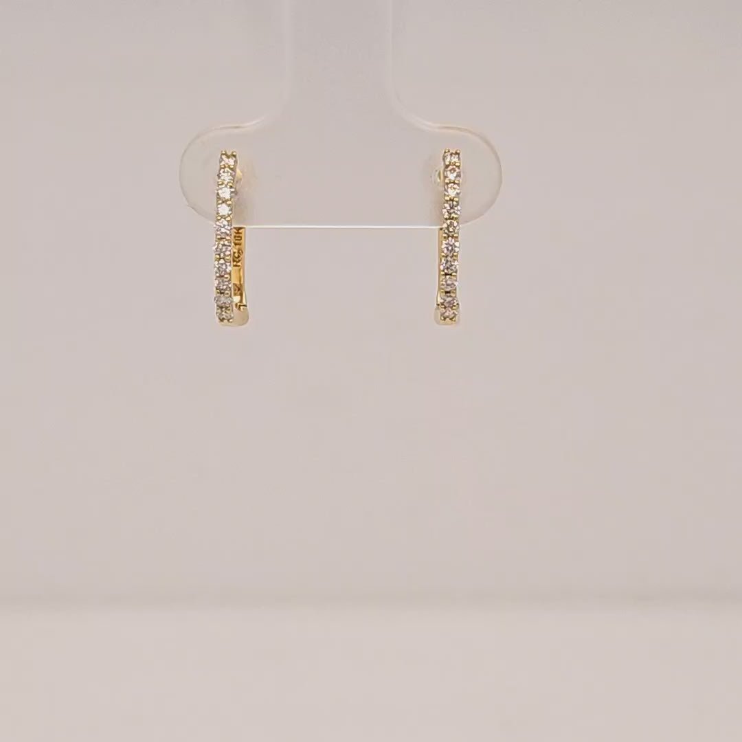 Diamond Huggie Hoop Earrings