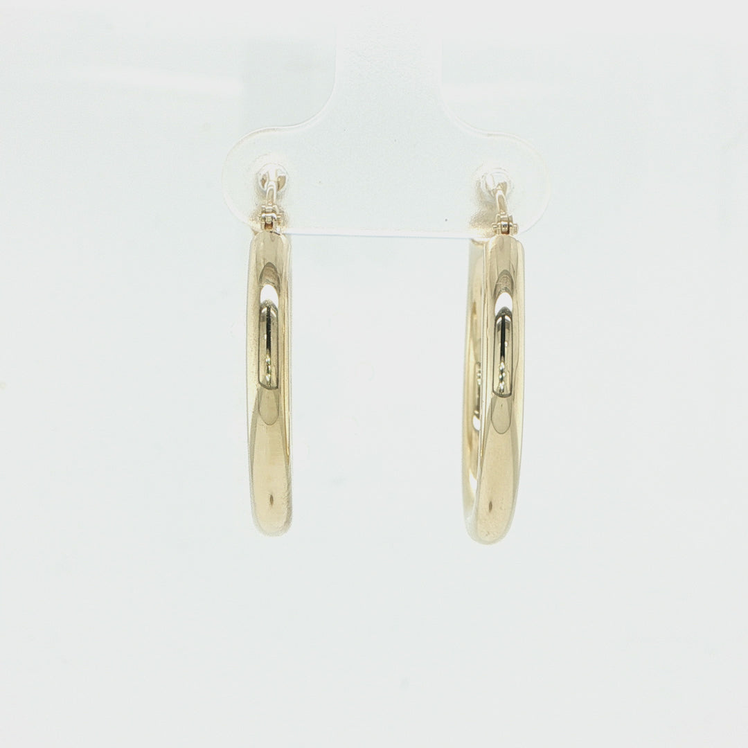 14K Yellow Gold Polished Hoop Earrings