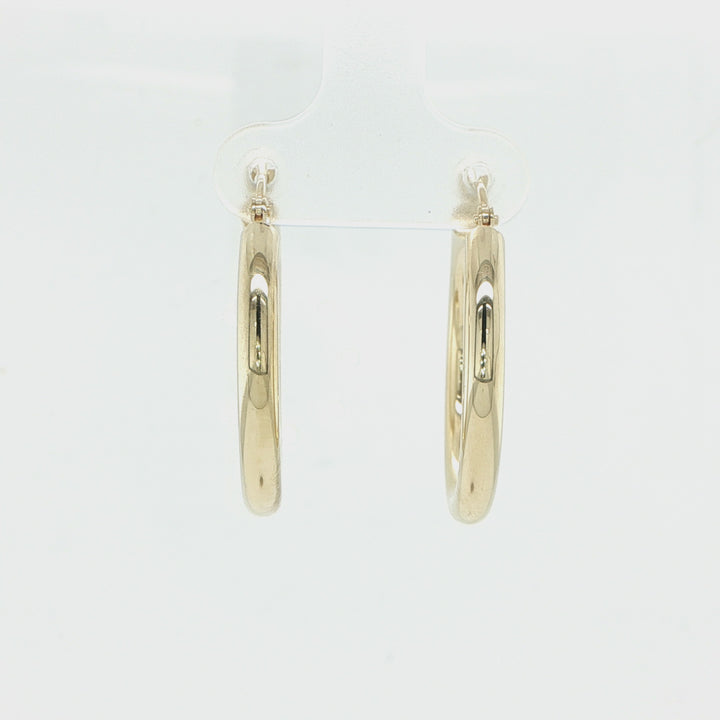 14K Yellow Gold Polished Hoop Earrings