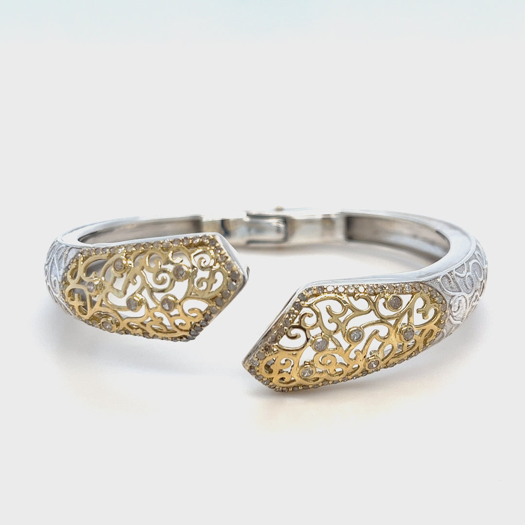 Two Tone Diamond Bangle