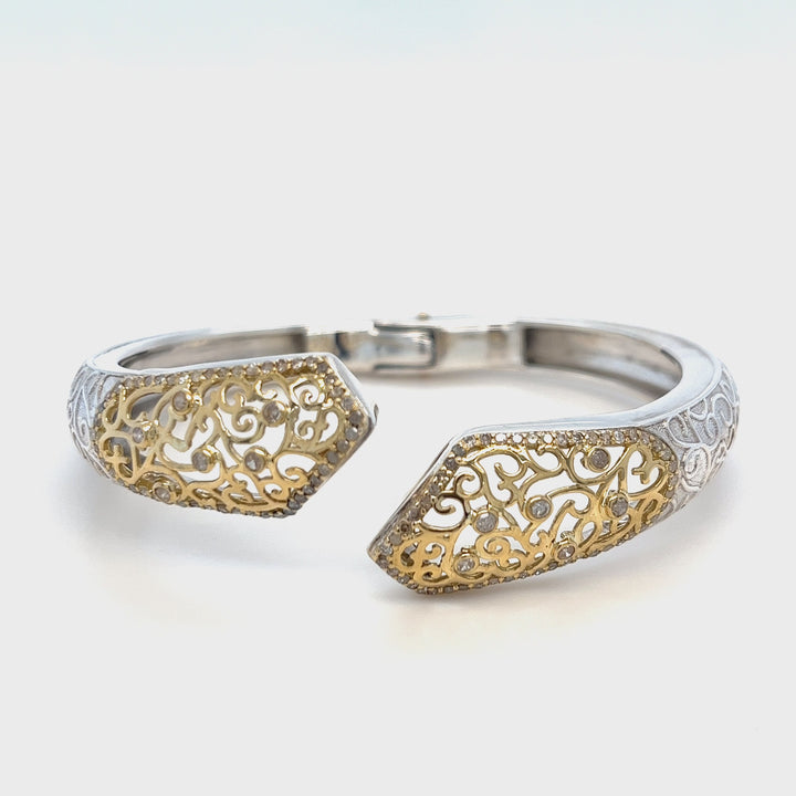 Two Tone Diamond Bangle