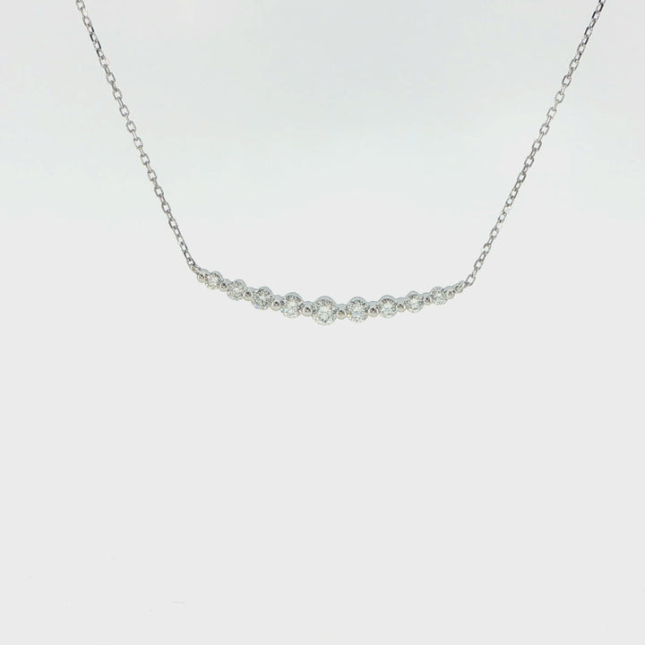 14K White Gold Graduated Diamond Necklace