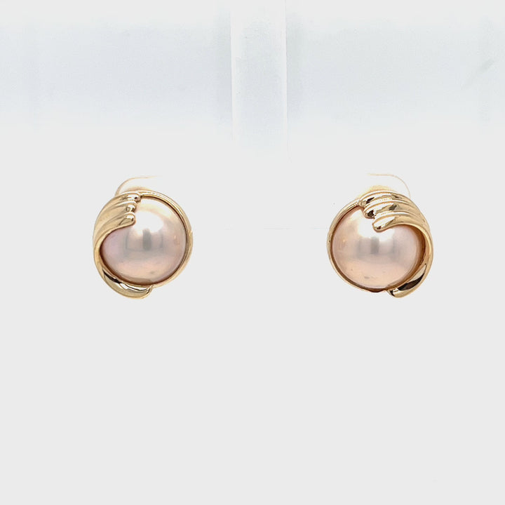 Mabe Pearl Stud Earrings