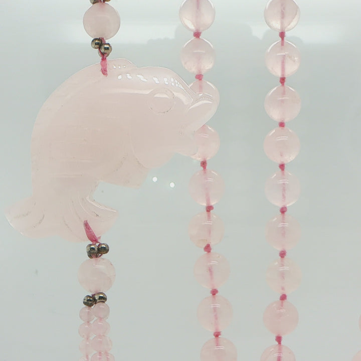 Knotted 10mm Rose Quartz Endless Necklace – 32” Beaded Strand
