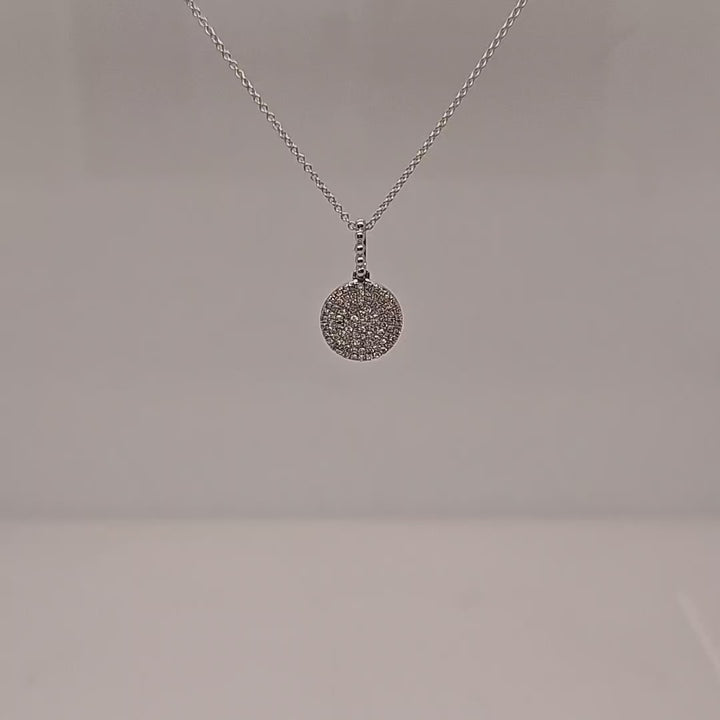 Pave Diamond Disc Necklace
