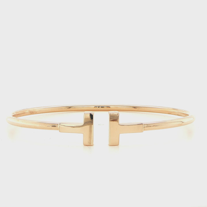 Tiffany & Co. T1 Narrow Tiffany T Bangle 18K Rose Gold Small