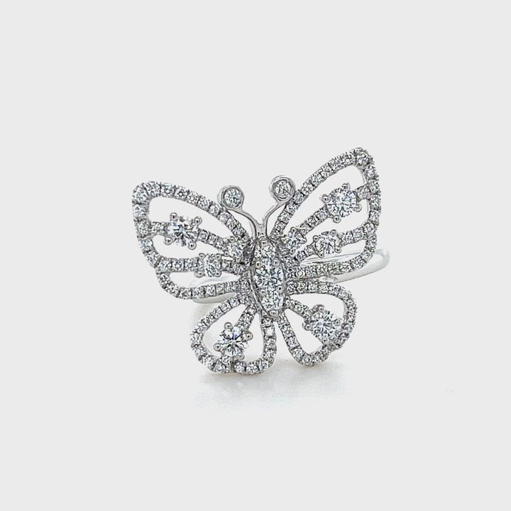 Diamond Butterfly Ring