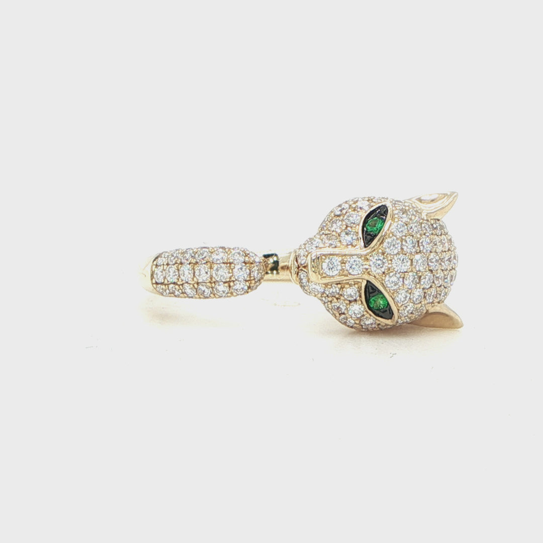 14K Yellow Gold Panther Ring