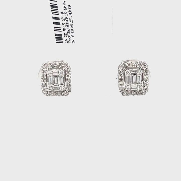 Diamond Cluster Stud Earrings