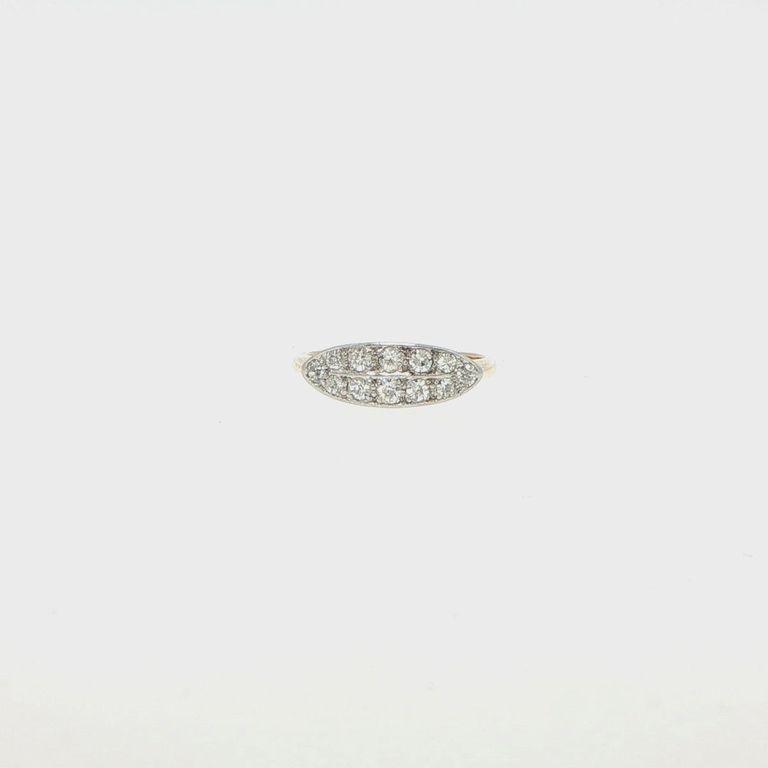 18K Yellow & White Gold Double Row Diamond Ring