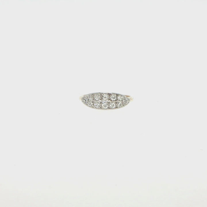 18K Yellow & White Gold Double Row Diamond Ring
