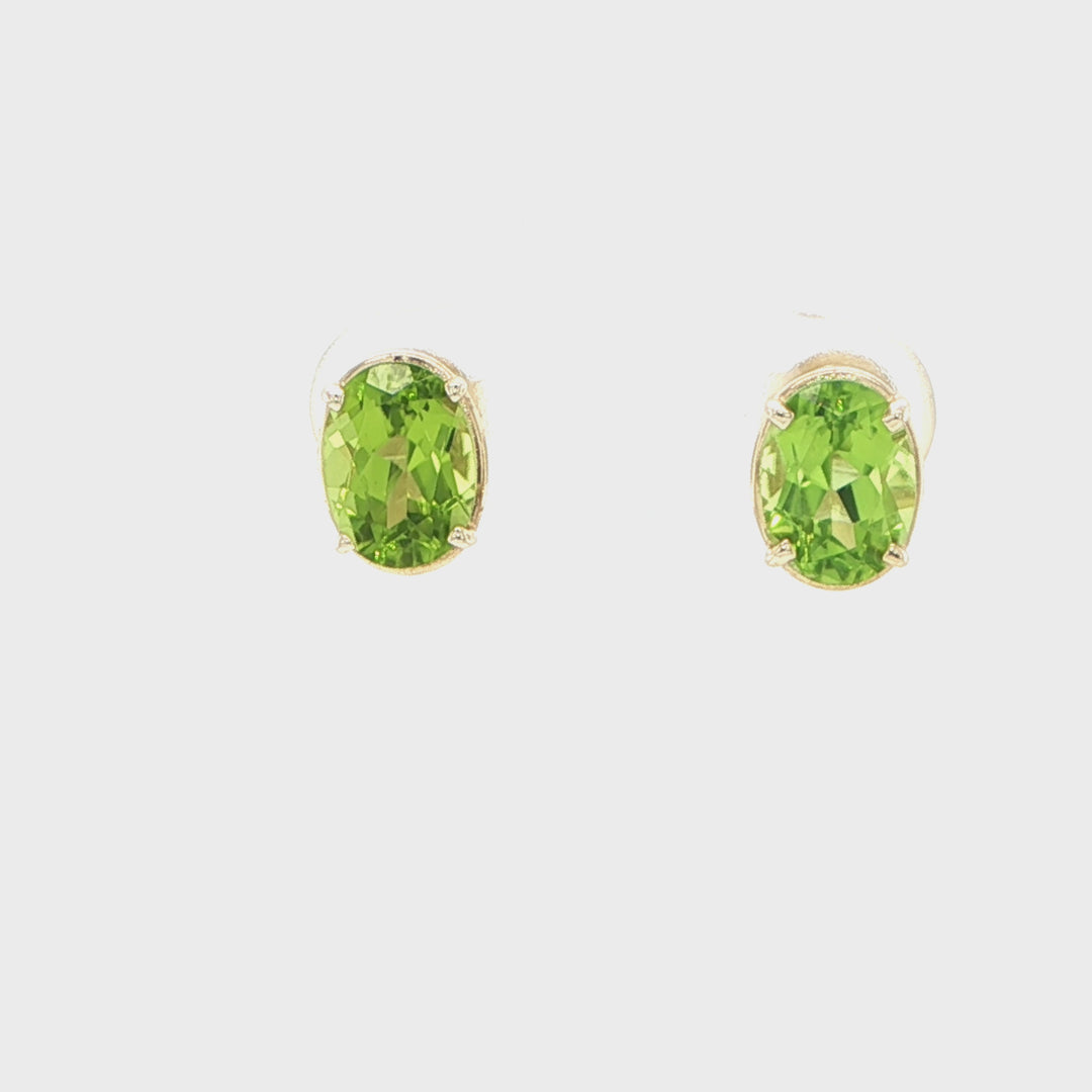 14K Yellow Gold Tourmaline Stud Earrings