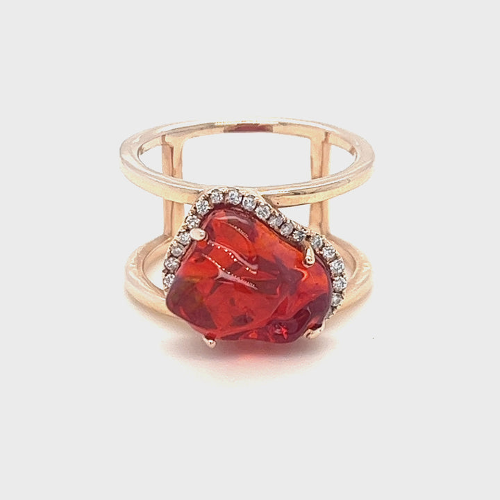 Mexican Fire Opal Ring