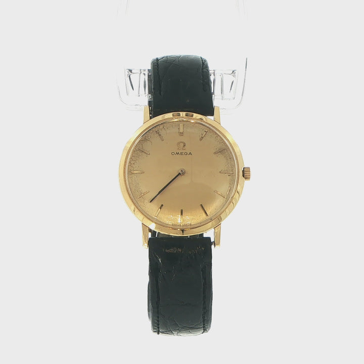 Vintage Omega 32mm 18K Yellow Gold Manual Wind Watch