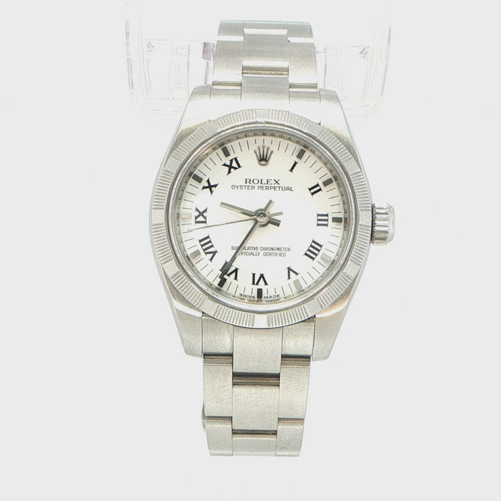 Rolex Oyster Perpetual 26mm White Roman Dial