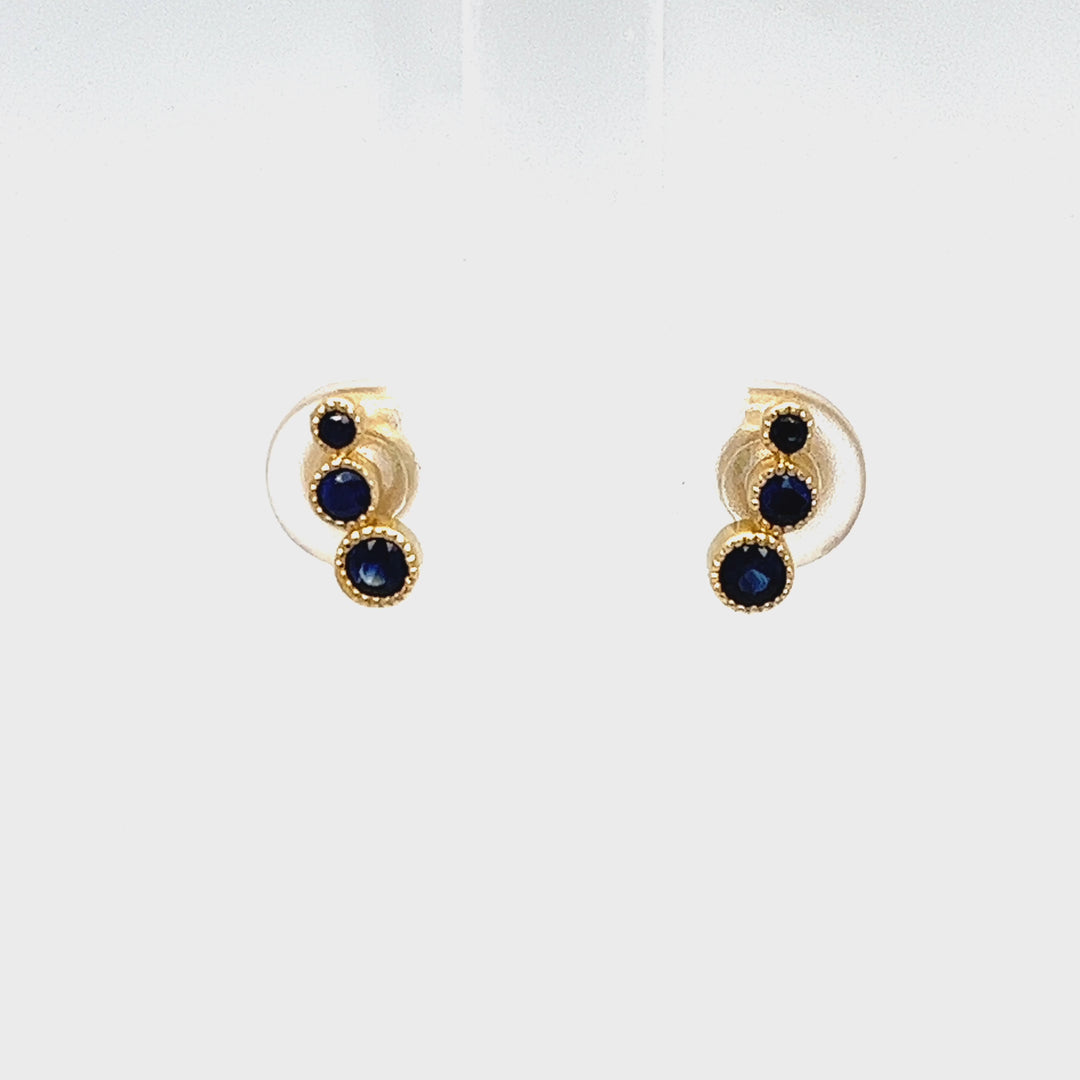 Yellow Gold Sapphire Ear Crawlers