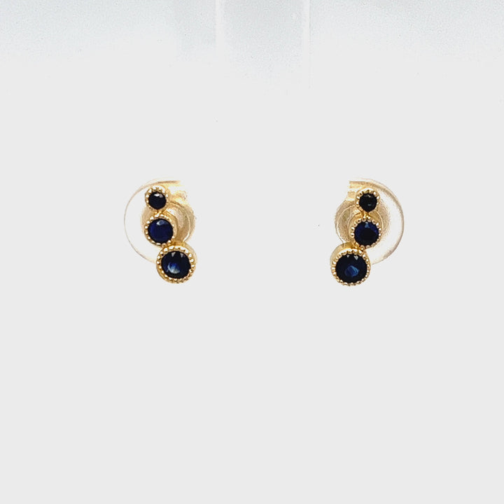 Yellow Gold Sapphire Ear Crawlers