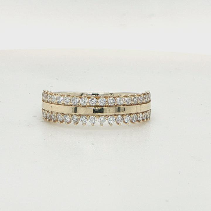 14K Yellow Gold Diamond Band Ring