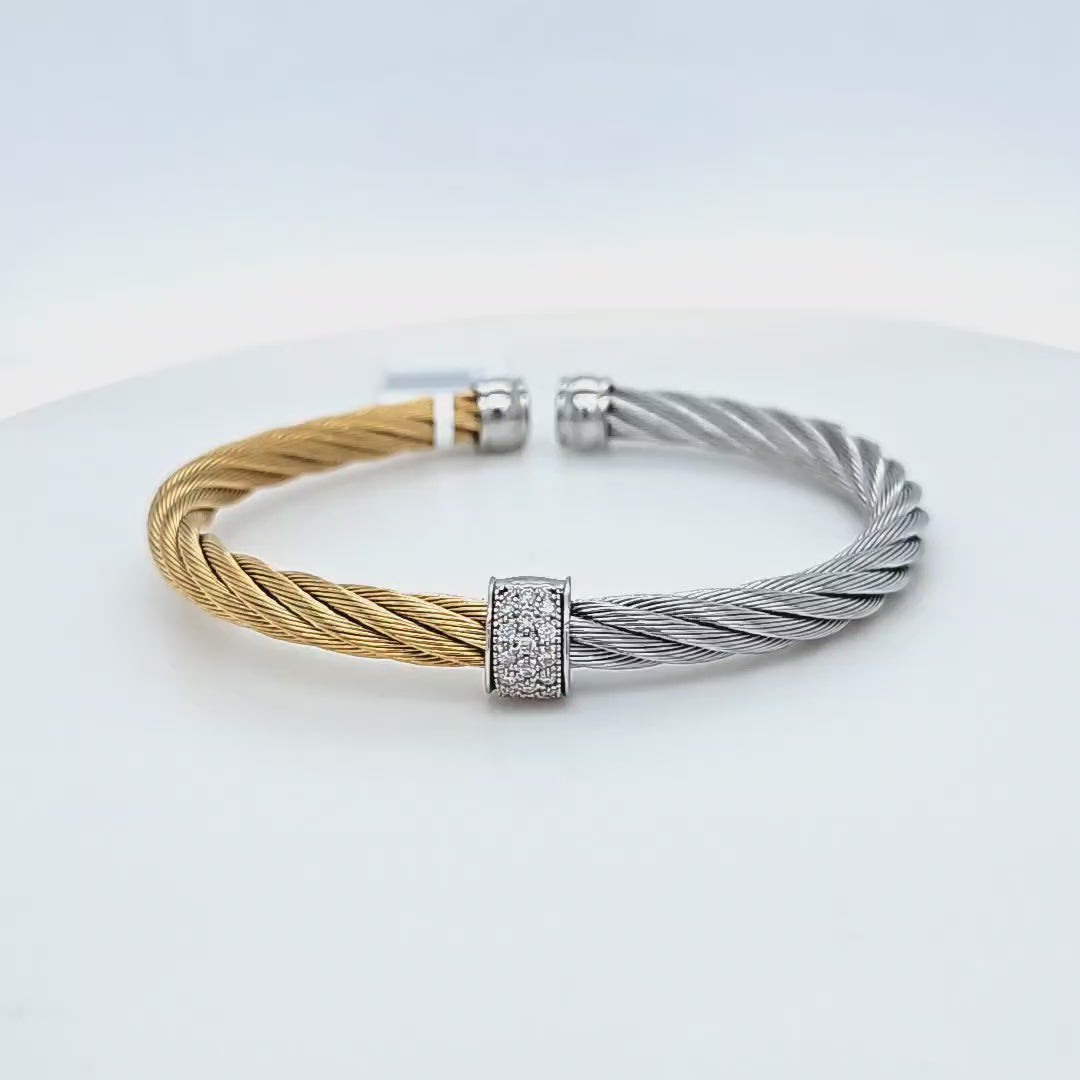 Color Block Cable Diamond Bracelet