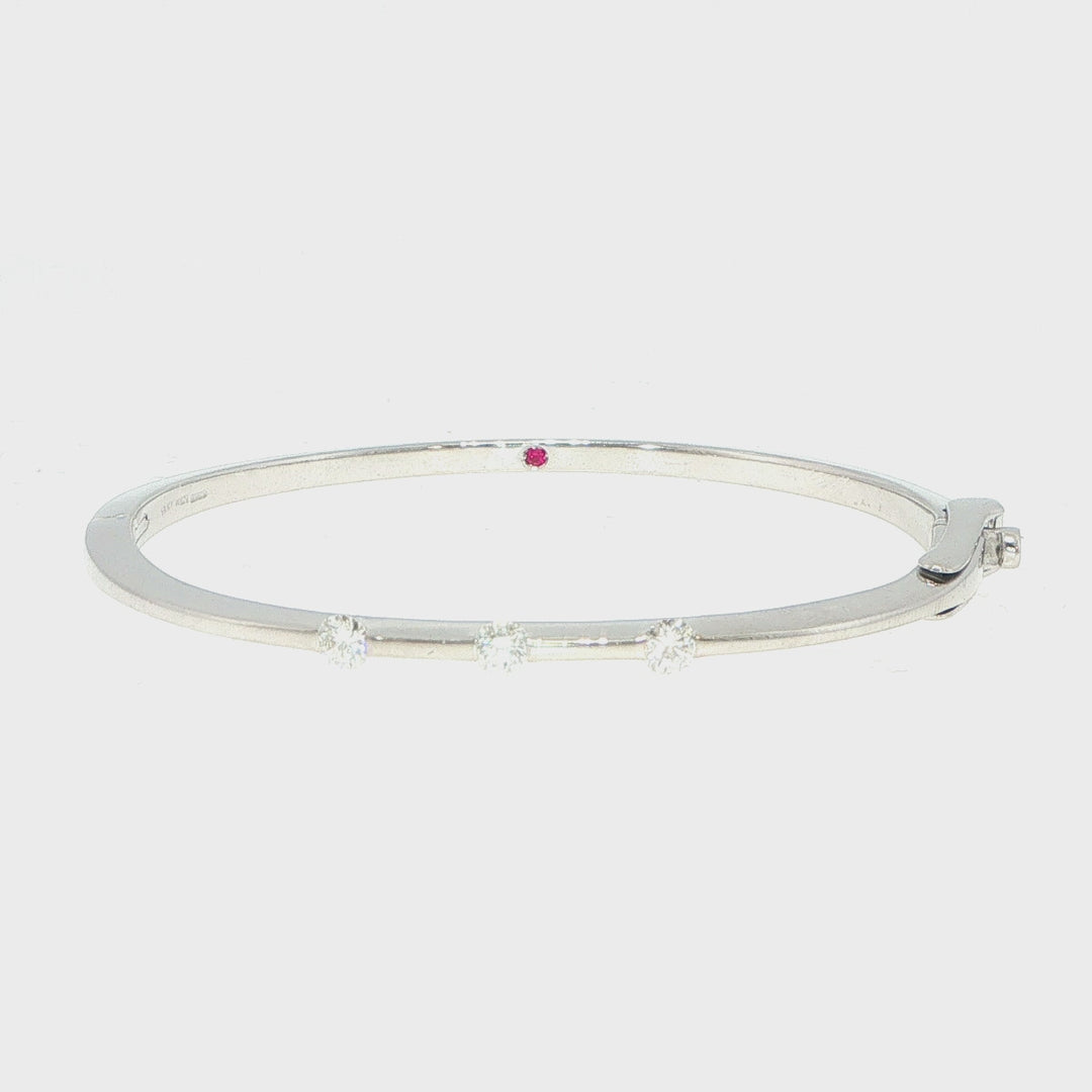 Roberto Coin 18K White Gold Diamond Bangle Bracelet