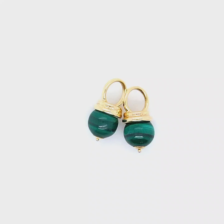 Malachite Hoop Dangles