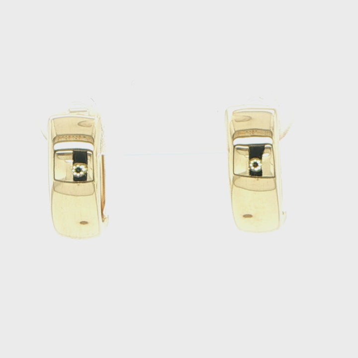 14K Yellow Gold Hollow Hinged Hoop Earrings