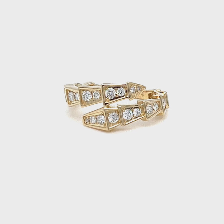 Diamond Serpenti Bypass Ring