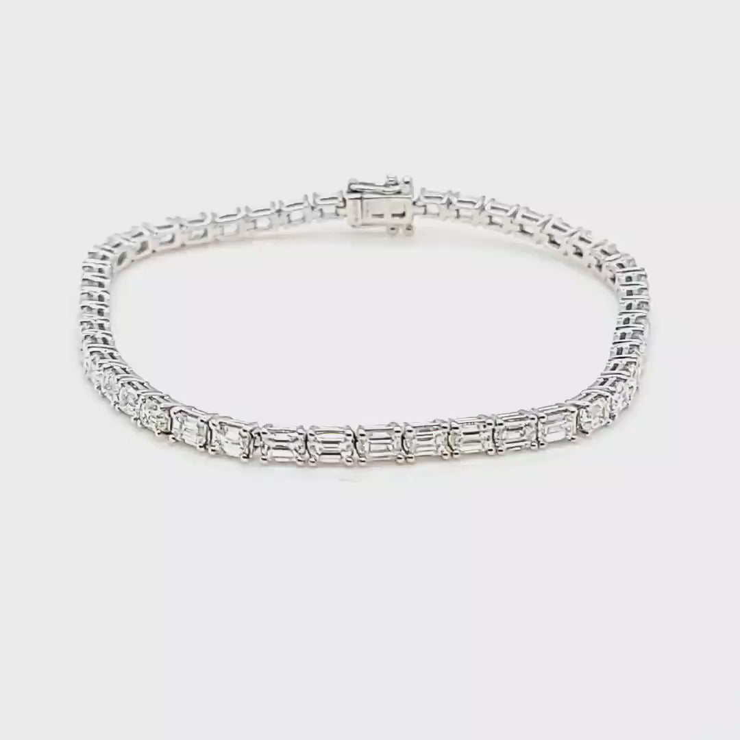 Baguette Cut Diamond Line Bracelet