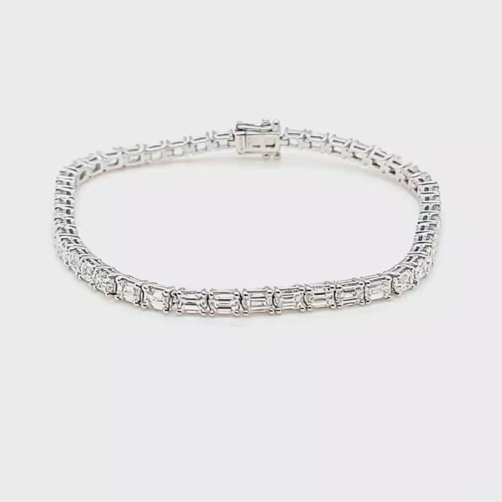Baguette Cut Diamond Line Bracelet
