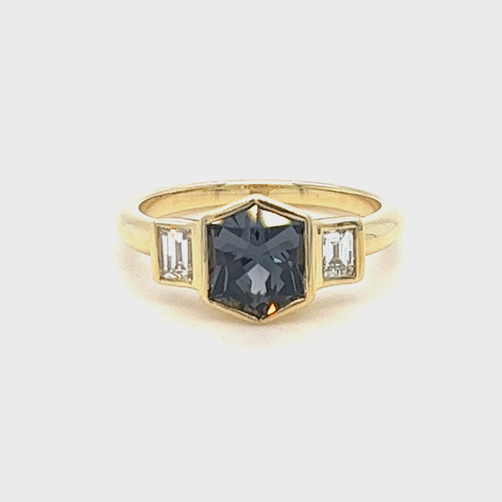 Spinel and Diamond Ring