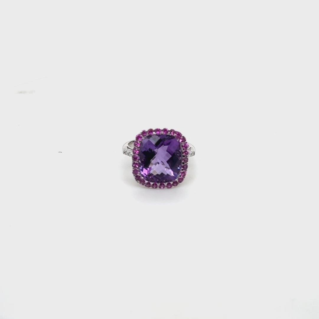 14K White Gold Amethyst Cocktail Ring