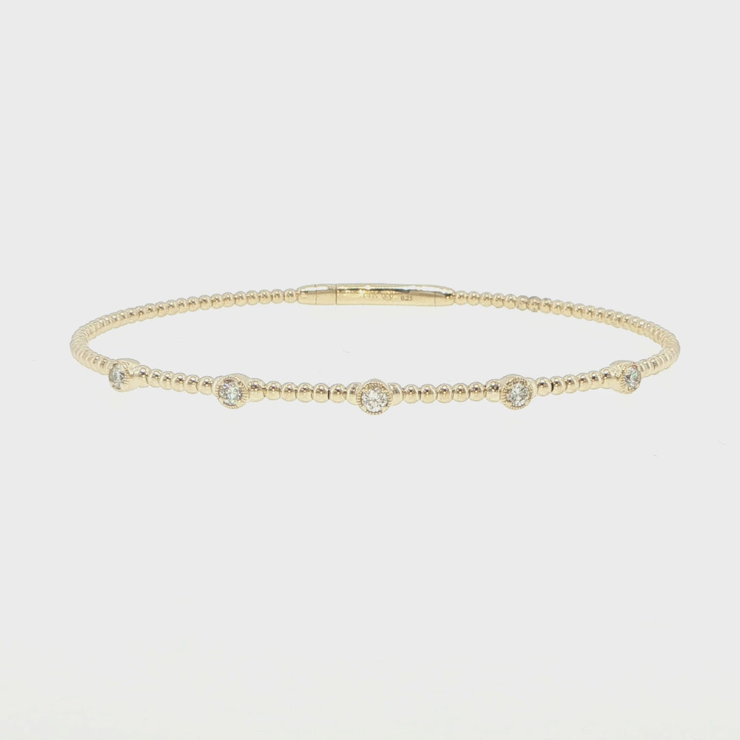 14K Yellow Gold 5 Station Diamond Bracelet