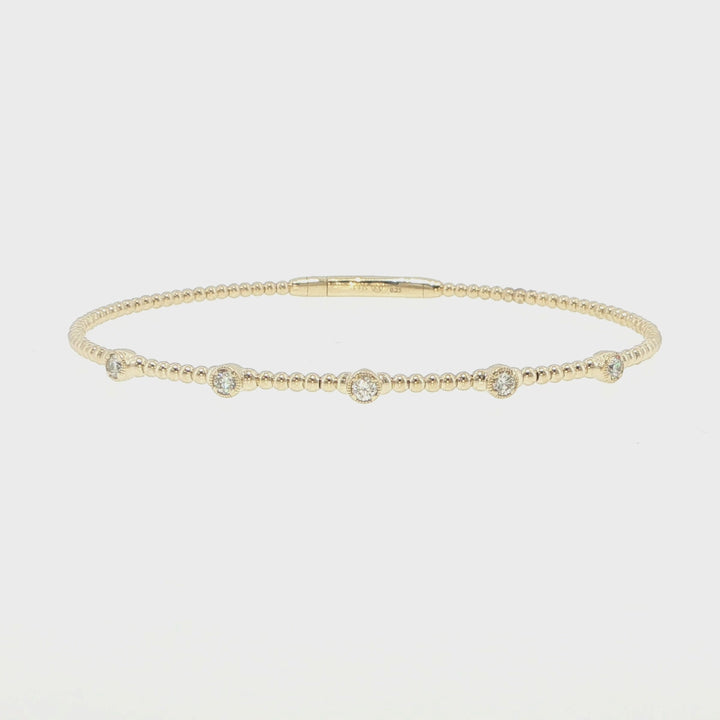 14K Yellow Gold 5 Station Diamond Bracelet