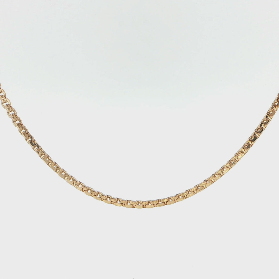 14K Yellow Gold Box Chain Necklace 1.8mm