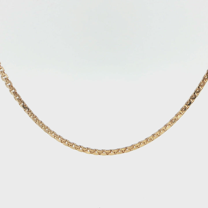 14K Yellow Gold Box Chain Necklace 1.8mm
