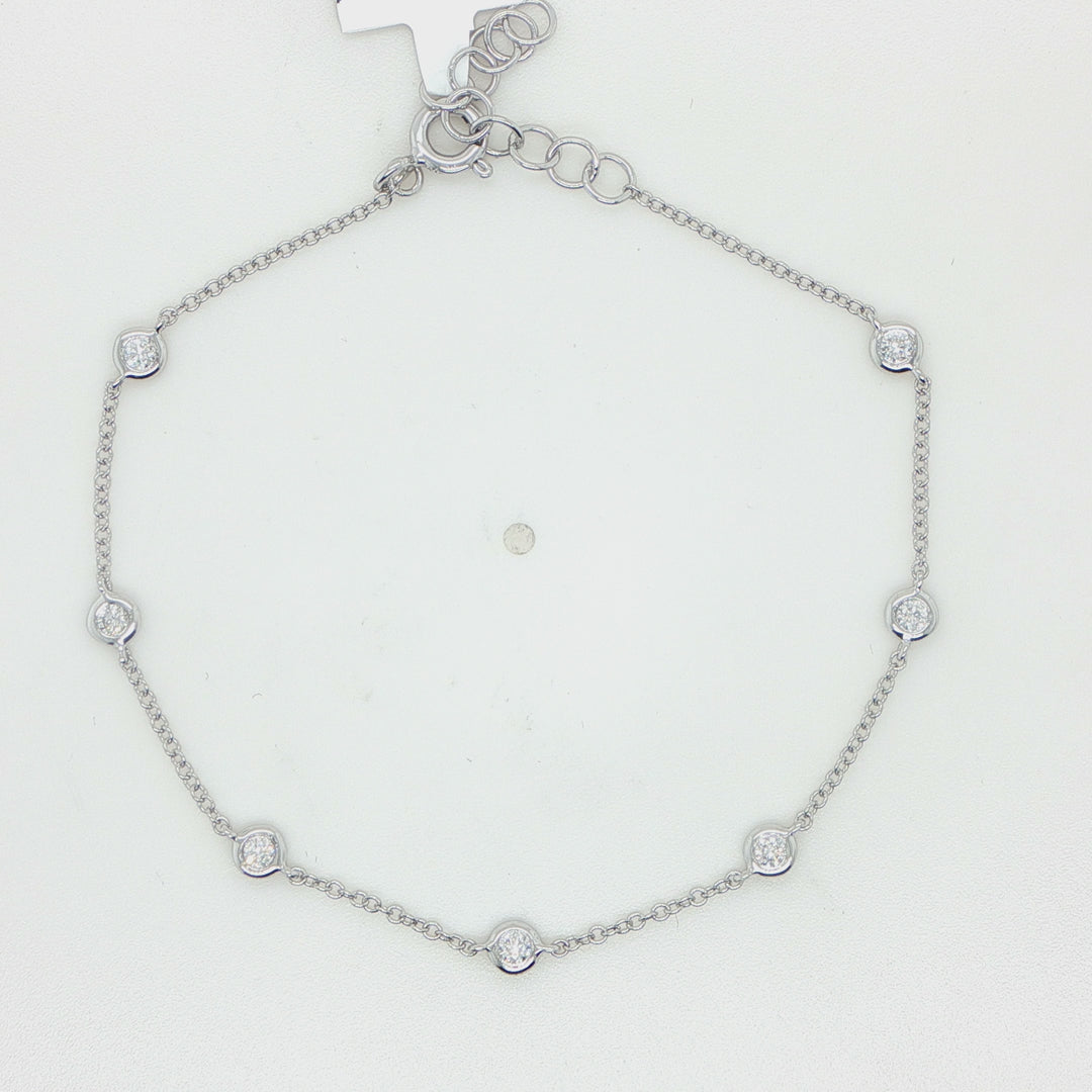 Majolie 14K White Gold Diamond By The Yard Bracelet