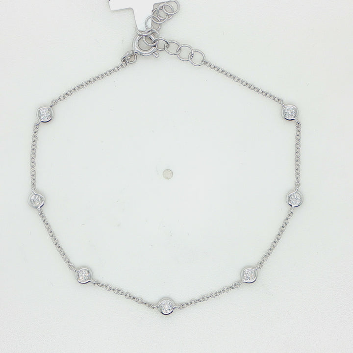 Majolie 14K White Gold Diamond By The Yard Bracelet