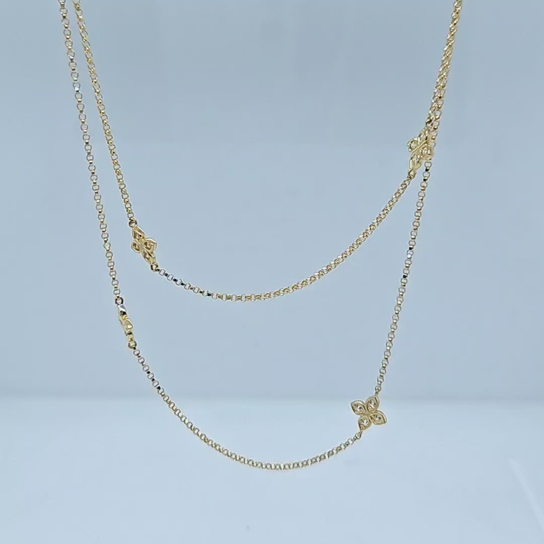 Love by the inch 10 Station Flower Long Necklace