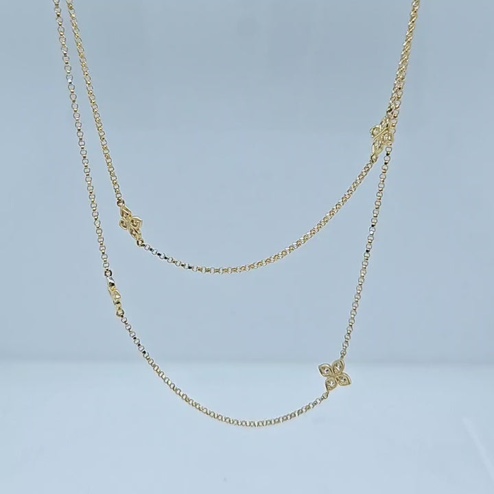 Love by the inch 10 Station Flower Long Necklace