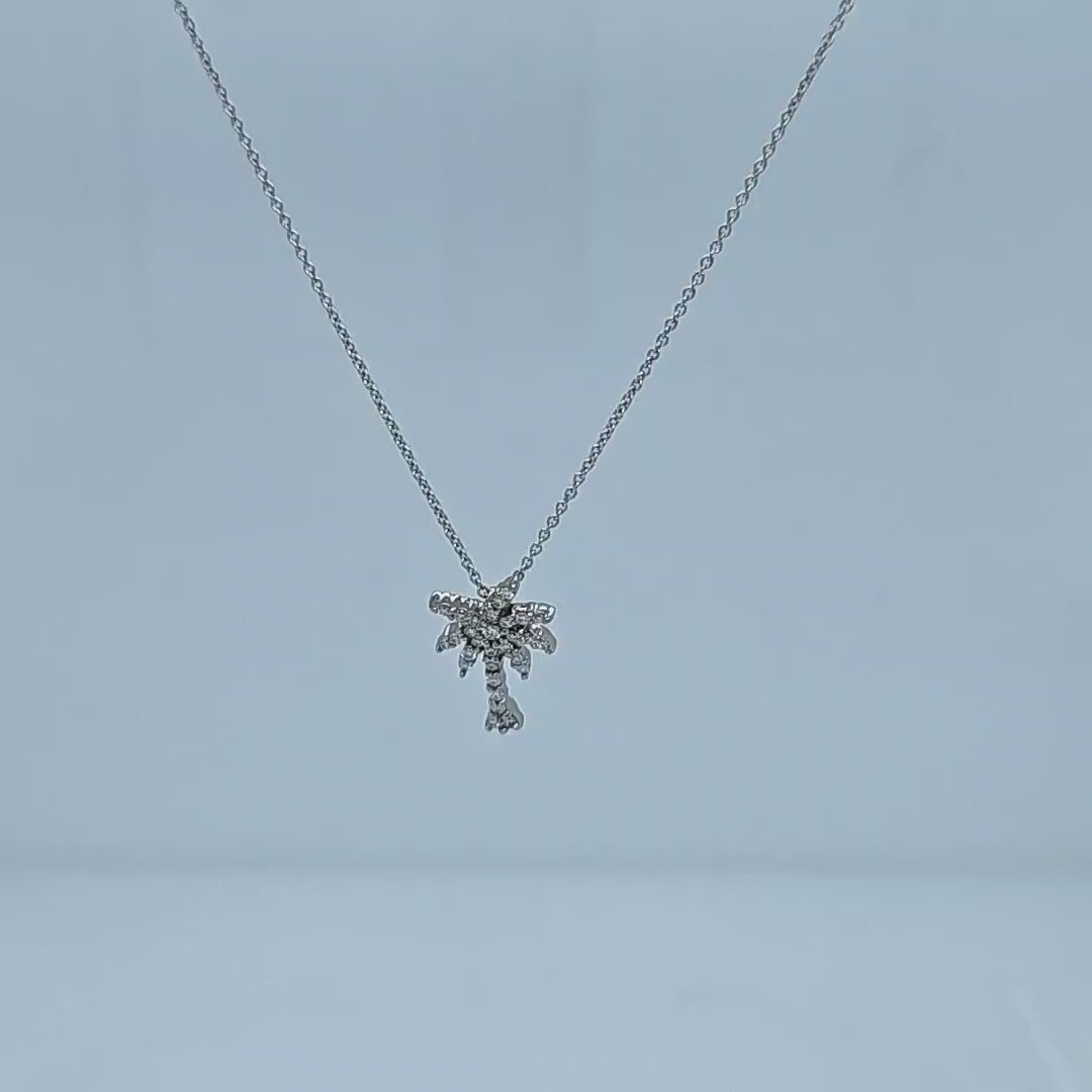 Diamond Palm Tree Necklace