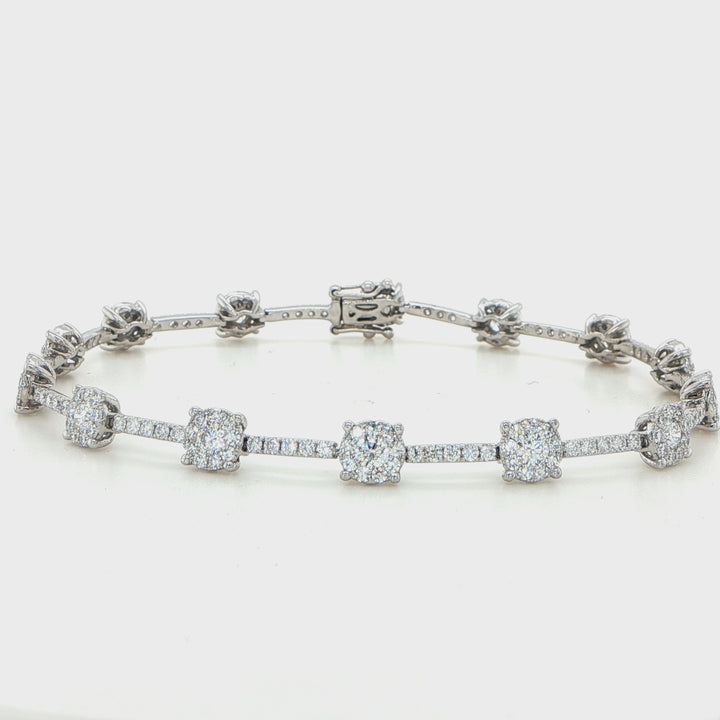 18K White Gold Diamond Station Bracelet