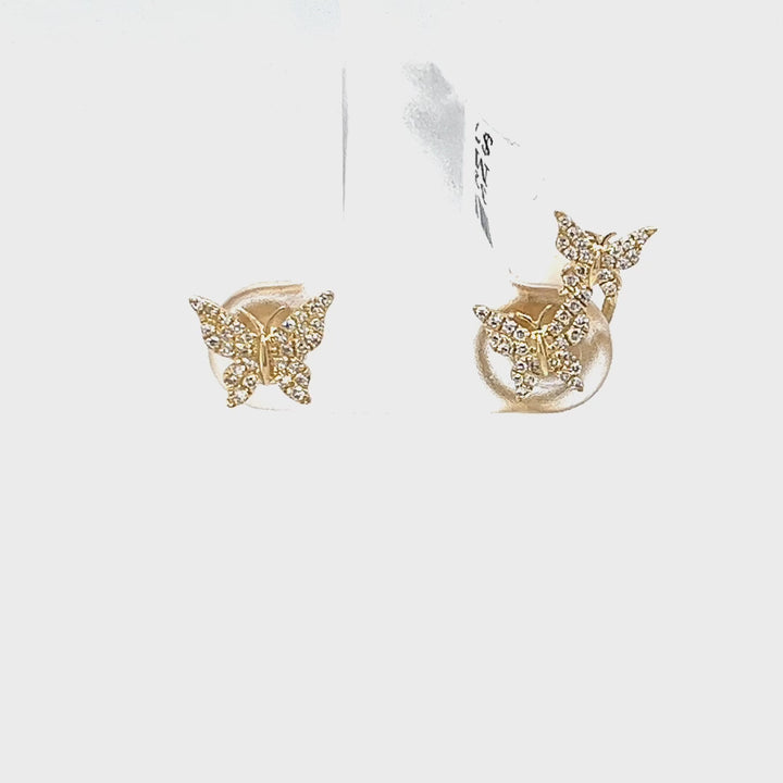 Asymmetrical Diamond Butterfly Earrings